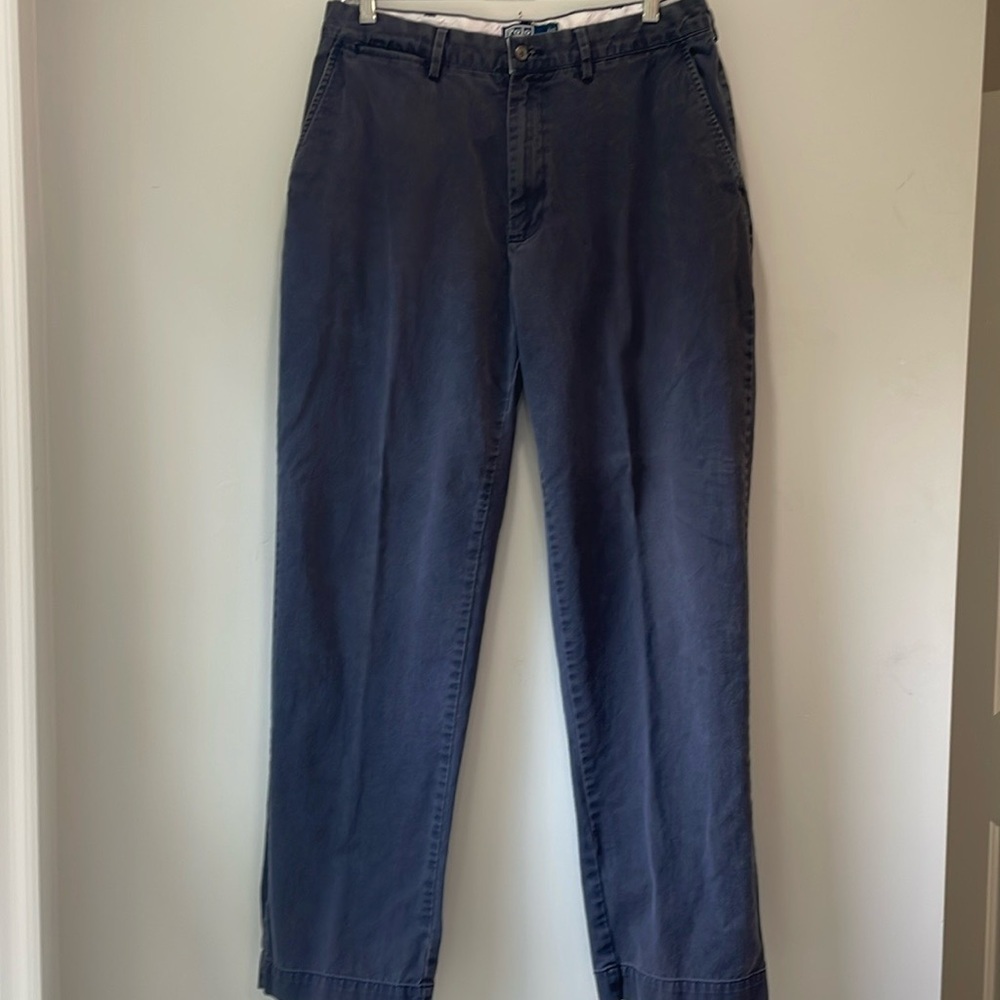Ralph Lauren Polo classic fit blue twill chino pants 34x32 cotton